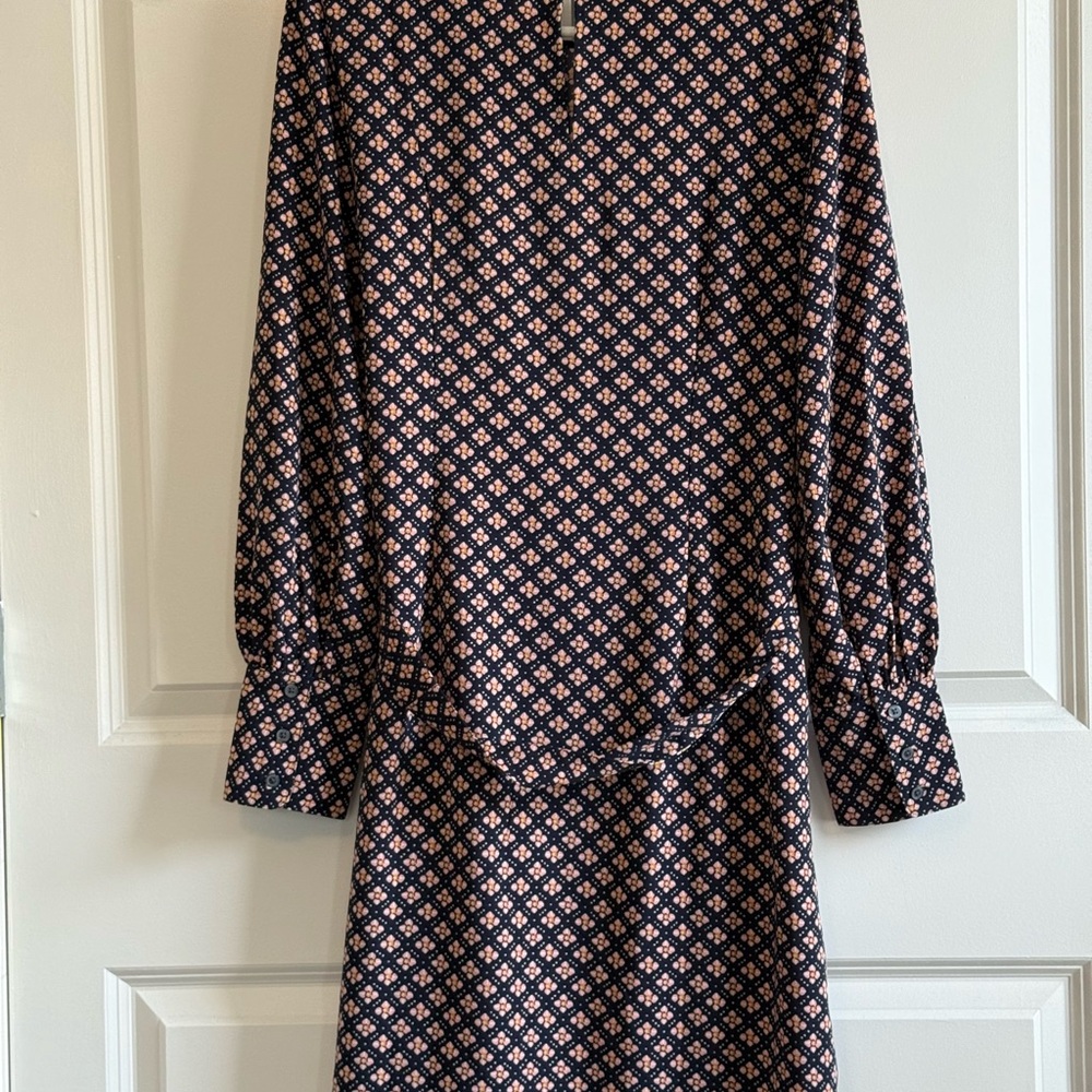 LOFT black with tan and gold Geometric Long Sleeve Dress.. - Picture 6 of 6